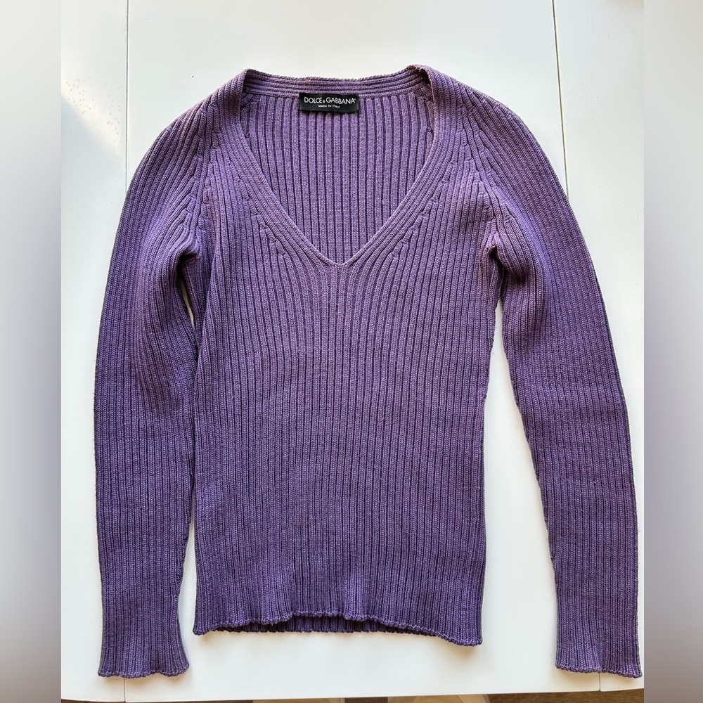 Vintage Dolce & Gabbana Purple Women's Sweater in Size 42